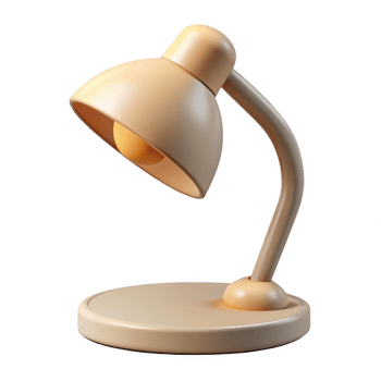 Beige desk lamp 3d render isolated on transparent background png