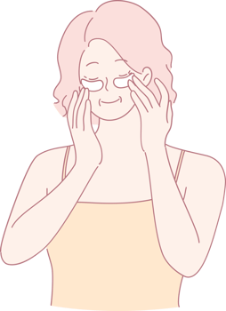 This illustration depicts a woman skillfully engaging in a soothing face massage technique that enhances skincare png