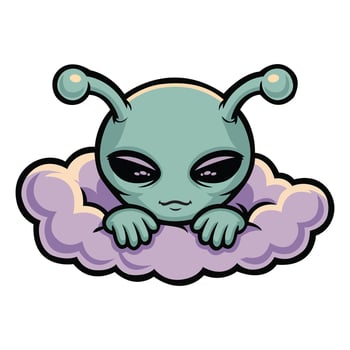 ,Cute Slick Alien Character Figure ,Baby Alien Cartoon,Friendly Alien, vector