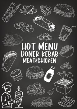 Hand drawn chalkboard menu provides simple and aesthetic menu design in restaurants and cafes. vector