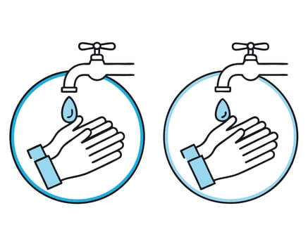 Simple illustration of handwashing procedure depicting hygiene and health guidance for preventing germs vector