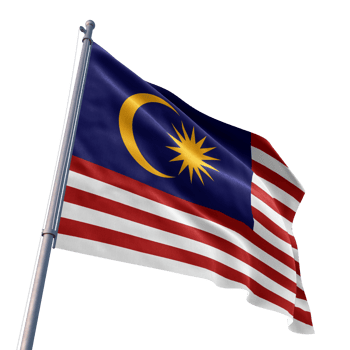 The flag of malaysia is flying in the wind png