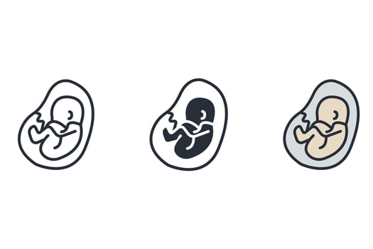 embryo Thin set color icons vector