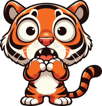 A cartoon tiger with its mouth open png