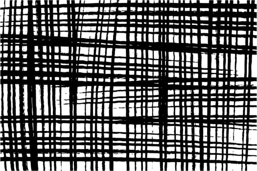 Hand-drawn crosshatch grid with black lines vector