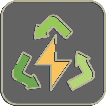 Icon clean energy. Renewable energy elements. Icon in embossed style. vector