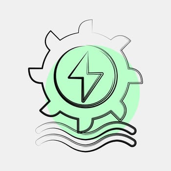Icon hydro power. Renewable energy elements. Icon in color spot style. vector