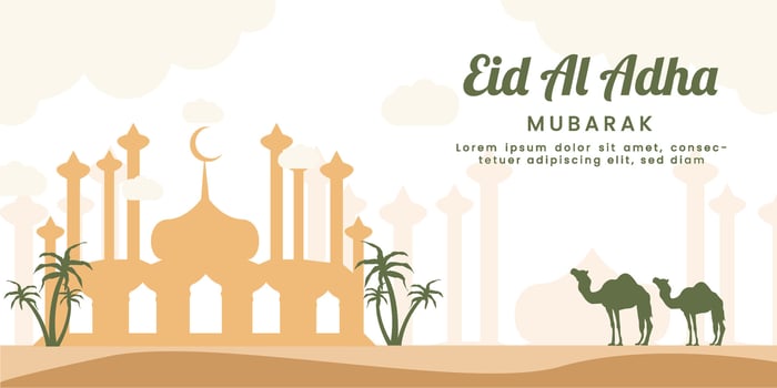Eid al-Adha celebration poster horizontal template vector