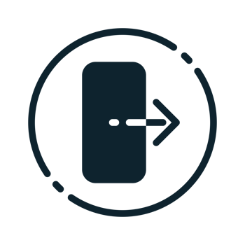Design Illustration graphic of logout icon with glyph style. Suitable for UI, mobile design, web design, etc. Transparent Background. png