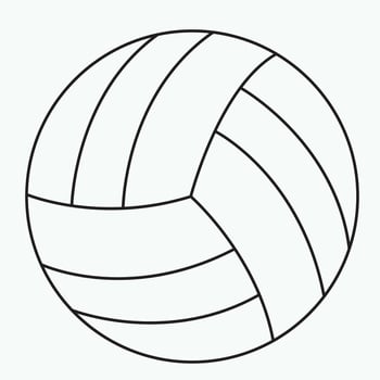 Clean outline of a volleyball ball with simple curved lines and minimal design perfect for icons or infographics. vector