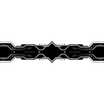 Abstract Tech Circuit Board Element Black White Geometric Background vector