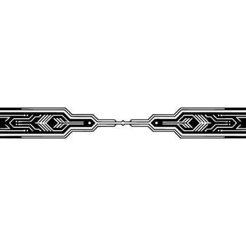 Tech Circuitry Geometric Abstract, Clean Style on White Background vector