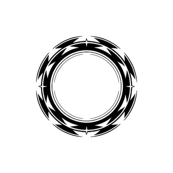 Abstract Black and White Circular Ornament on White Background vector