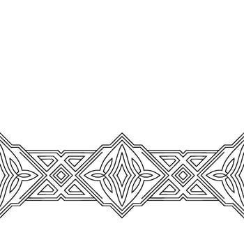 Ornate Geometric Border Black and White Element vector