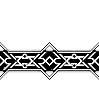 Art Deco Border Silver, Black, White Geometric vector