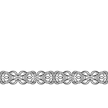 Minimalist Decorative Border Element, Black and White Floral Pattern vector