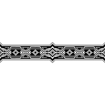 Geometric Black White Decorative Border on White Background vector