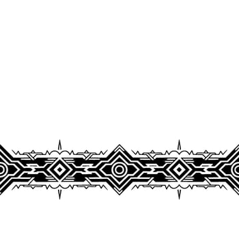 Art Deco Geometric Border, Minimalist Style on White Background vector