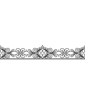 Elegant Black White Floral Border Classic Decorative Element vector