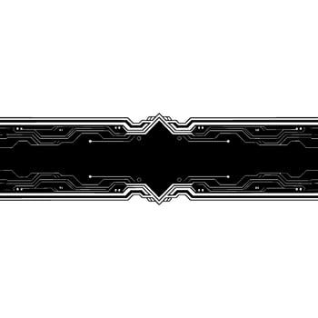 Abstract Tech Background Circuit Board in Black White, Modern, Clean vector