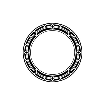 Geometric Art Deco Circle Frame on White Background vector