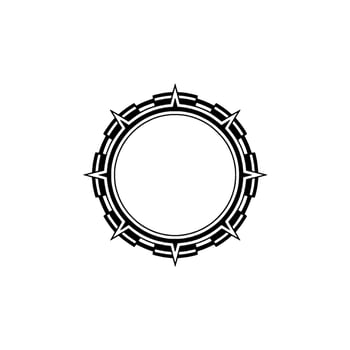 Elegant Black Circular Frame on White Background, Minimalist vector