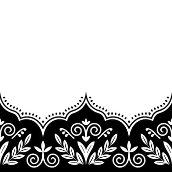 Elegant Black White Floral Border , , Ornamental, Space for Text vector