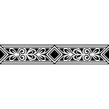 Decorative Geometric Border, Black and White Ornament vector