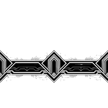 Art Deco Geometric Border in Black and Gray, Elegant vector
