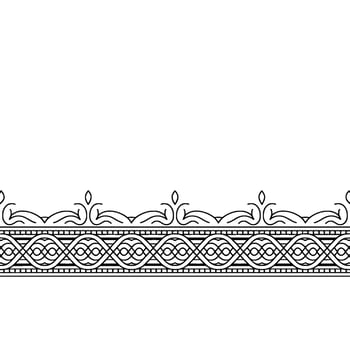 Elegant Geometric Border , Black and White, Decorative Ornament vector
