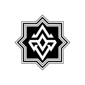 Geometric Starburst , Abstract Black White vector
