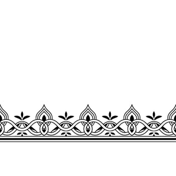 Elegant Floral Border Ornament in Monochrome, Minimalist vector