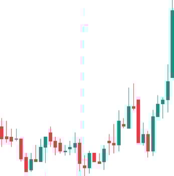 Bull market candlestick chart pattern isolated on transparent background. Trading, forex ,currency, stock market concept vector