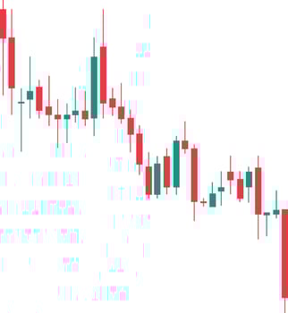 Bear market candlestick trading chart isolated on transparent background vector