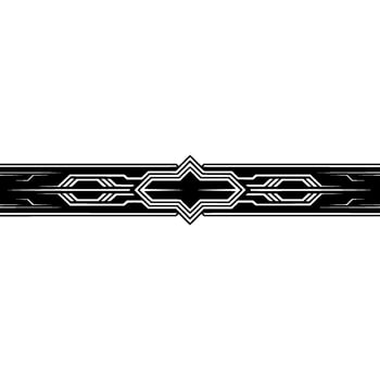 Geometric Black White Element Futuristic Border, Ornament vector
