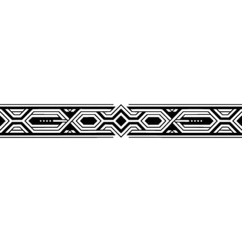 Geometric Ornament Black and White Repeating Pattern on White Background vector