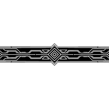 Minimalist Techy Geometric Border Black and White on White vector