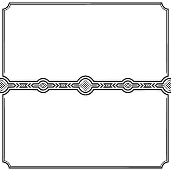 Art Deco Frame With Geometric Border, Black White vector