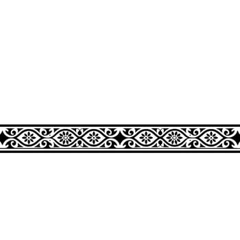 Ornate Black White Floral Border on Cream Background vector