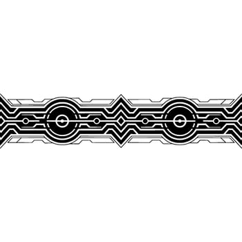 Futuristic Tech Border Black and White Element vector