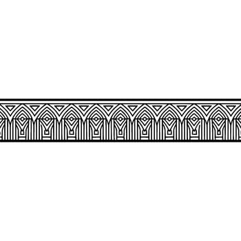 Elegant Art Deco Border, Black White Geometric vector