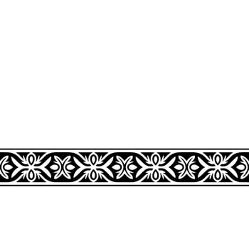 Ornamental Floral Border, Black and White, Illustration vector