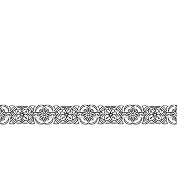 Ornamental Border, Floral Pattern, , Black and White vector