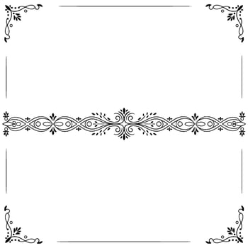 Elegant Black White Border , Decorative Frame, Floral Ornament vector
