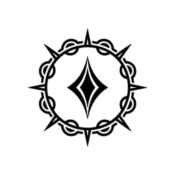 Geometric Emblem in Black White, Symbolic on White Background vector