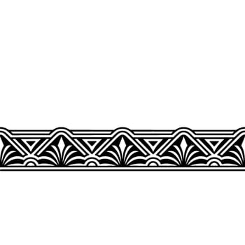 Decorative Geometric Border Element, Black and White Art Deco Style vector
