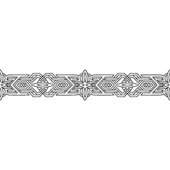 Minimalist Ornamental Geometric Border, Black Lines, White Background vector