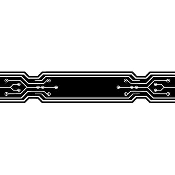 Minimalist Circuit Board Banner Tech on White, Space for Text vector