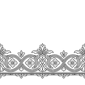 Elegant Floral Border in Black and White Decorative Element vector