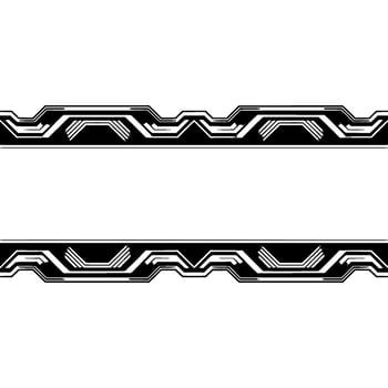 Futuristic Silver and Black Geometric Border on White Background vector